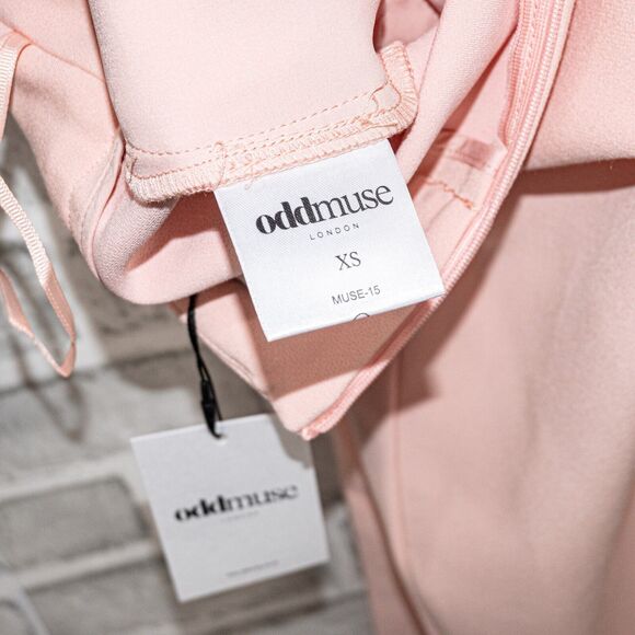 Odd Muse London Women’s Pink Pleated High Rise Ankle Zip Trousers XS NWT - Picture 13 of 14